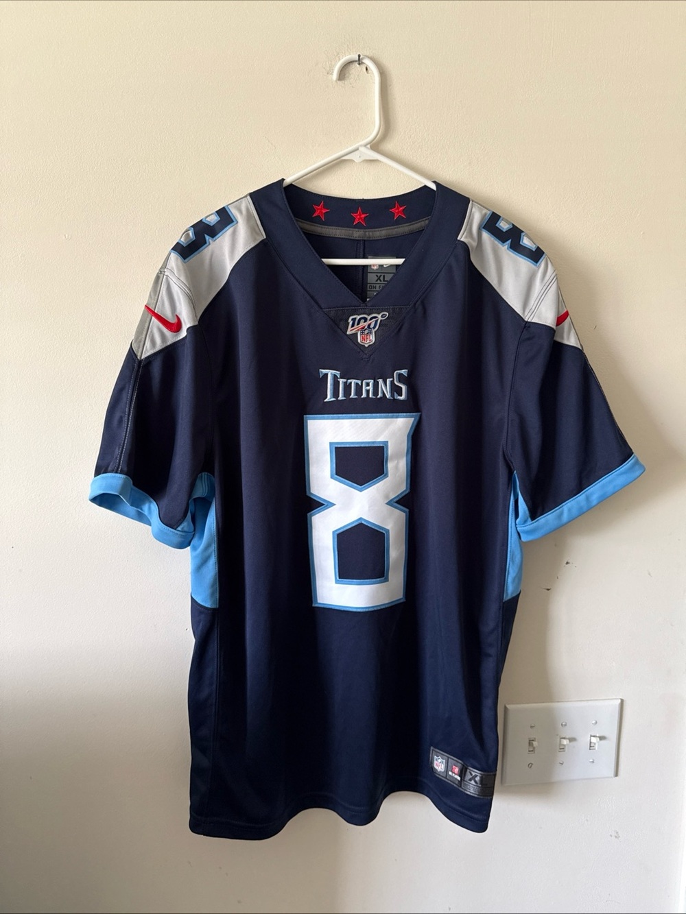 Men’s Nike Marcus Mariota #8 Titans NFL 100 Vapor Limited NFL Jersey Sz XL RARE
